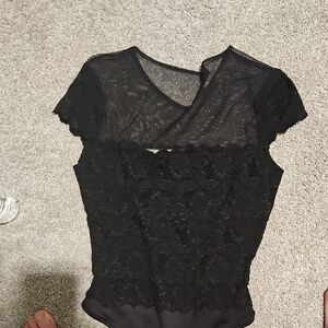 Chic Black Lace Women's Blouse